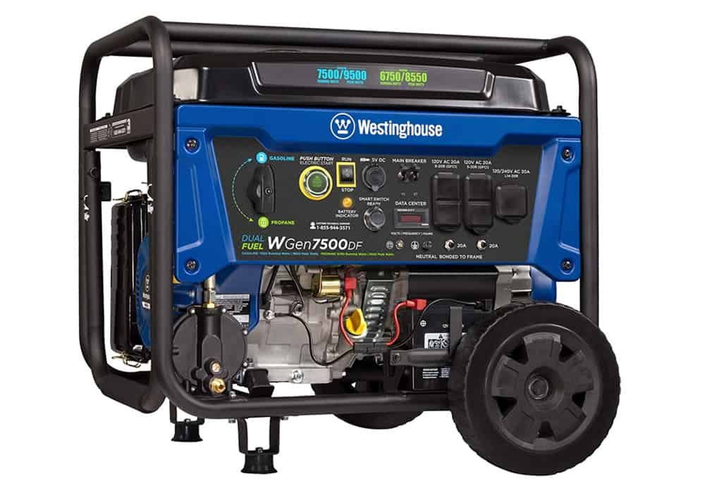Best Generator for Food Truck - Westinghouse WGEN7500DF Dual Fuel